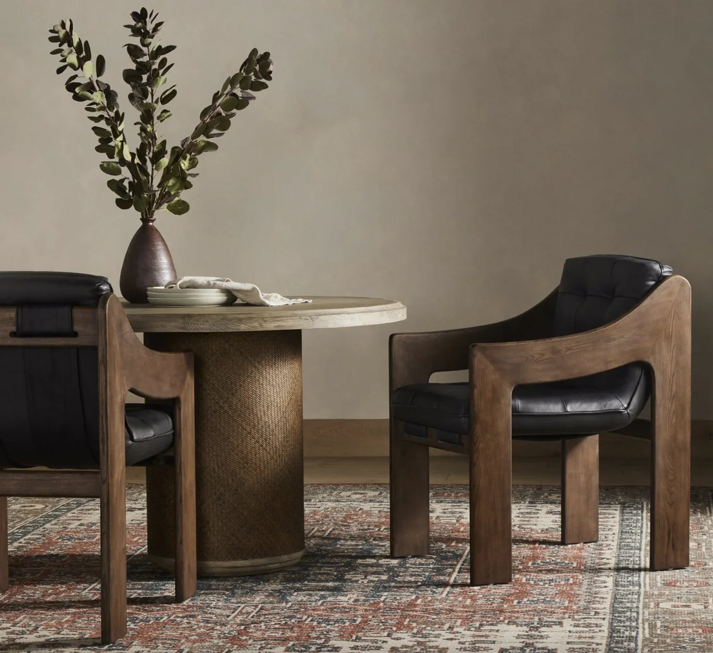 Dining Armchair – Handwoven Cane Solid Oak Danish Design Mid-Century Piece