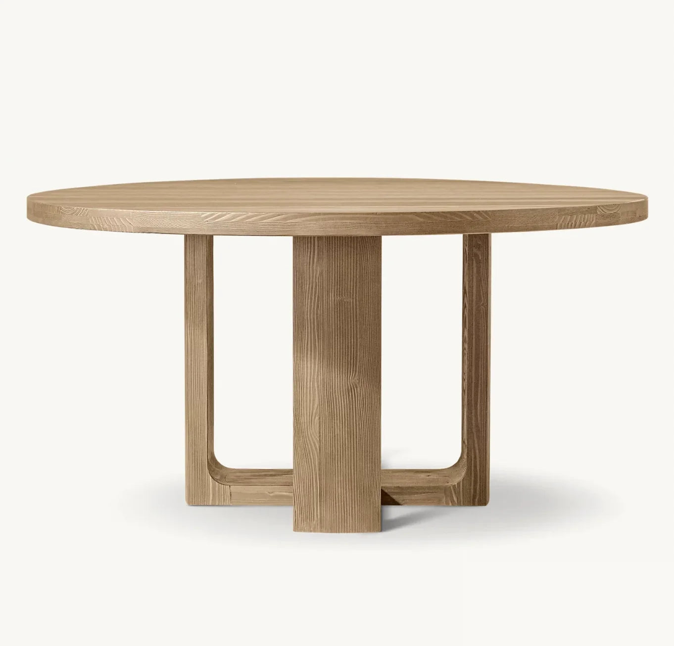 Round Dining Table – Sculptural Shagreen Texture in Douglas Fir – Contemporary | 1601300911945