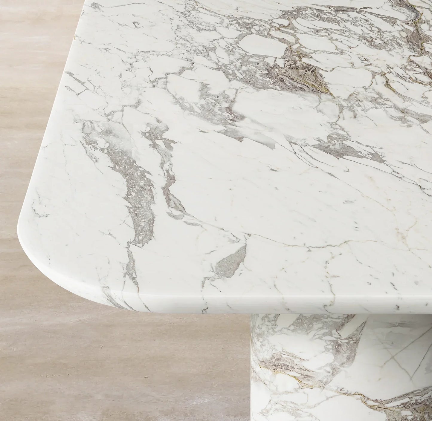 Rectangular Luxury Dining Table in Arabescato Marble – Sculptural Statement Piece
