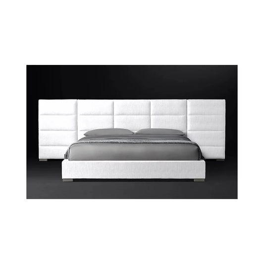 Sculptural Platform Bed – Performance Texture Fabric Upholstered Statement Piece