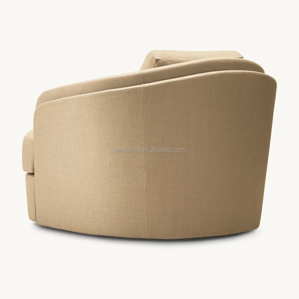 Sculptural Swivel Club Chair – Postmodern Performance Fabric Statement Piece C626