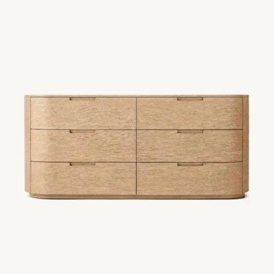 6-Drawer Chest 72" – French Vintage Solid Birch Wood Statement Piece