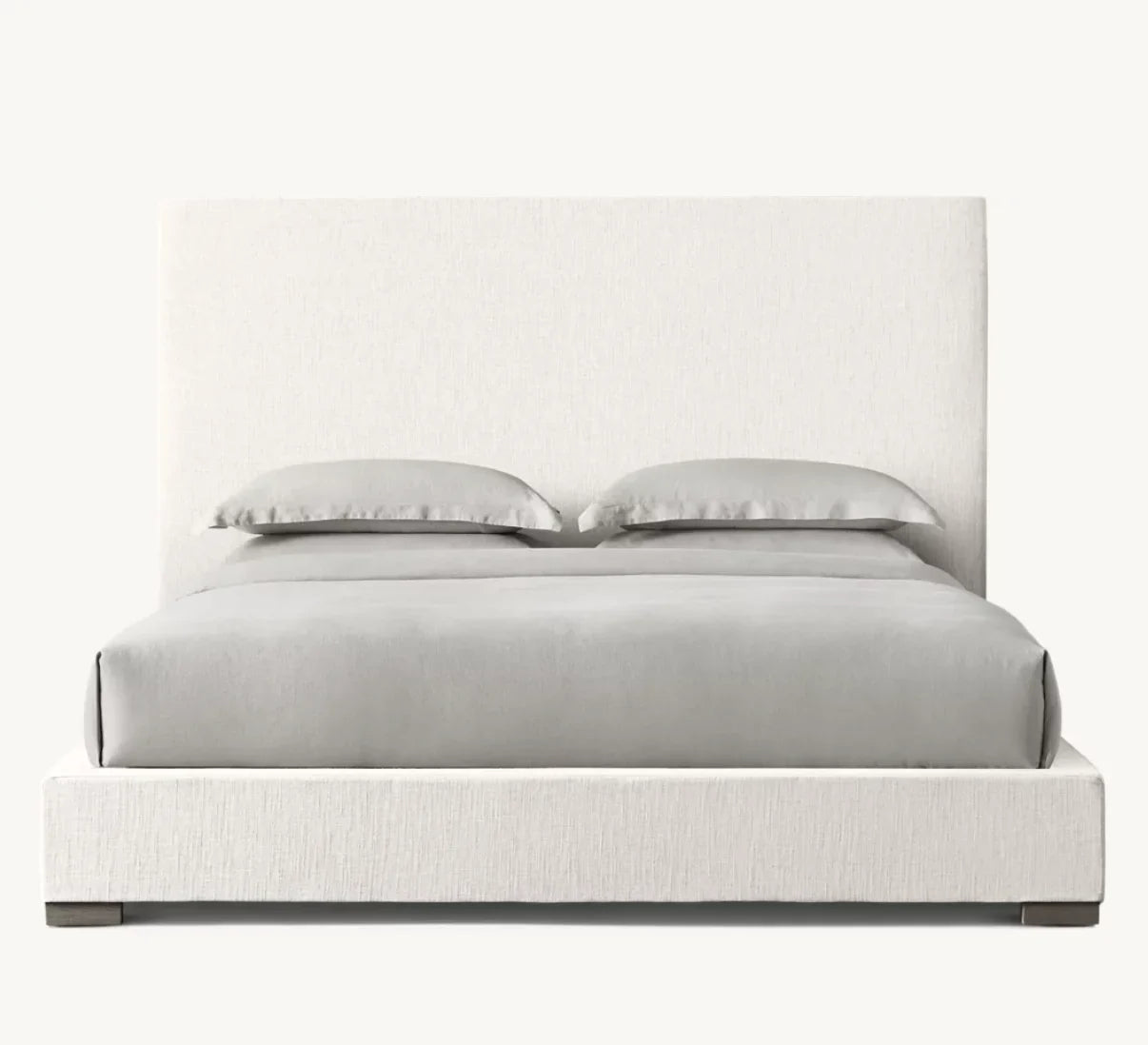 Upholstered Platform Bed with Slipcovered Headboard – Berkshire Leather Modern Piece