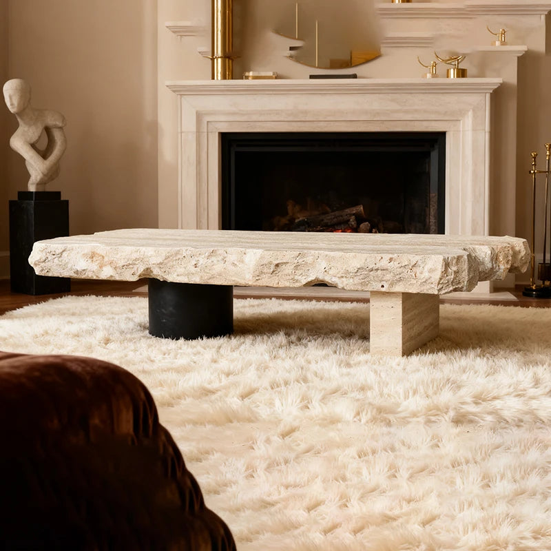 Luxury Rectangle Marble Coffee Table Modern Italian Style for Villa