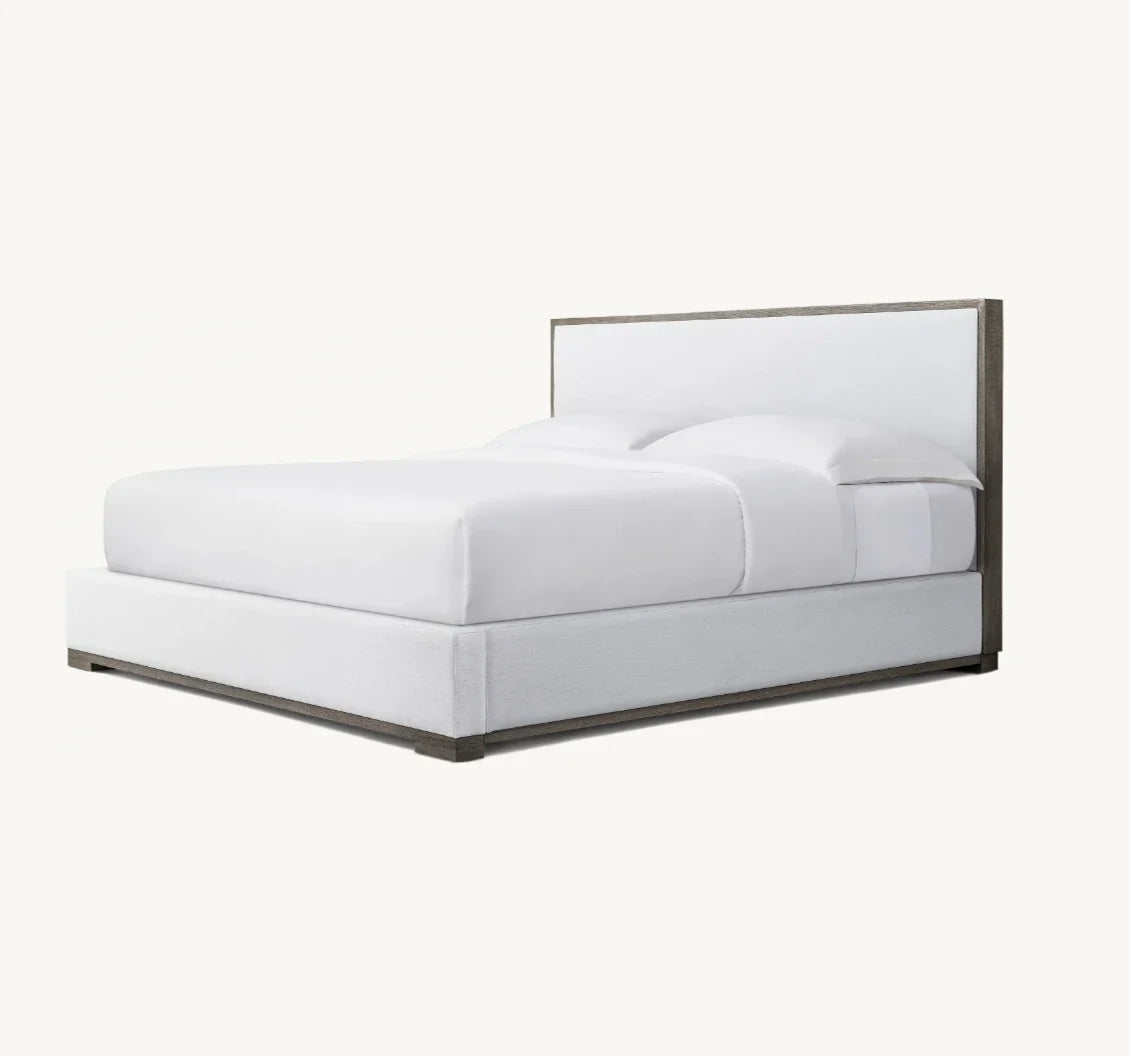 Panel Bed Framed Fabric Upholstered Modena – Contemporary Luxury Bedroom Statement Piece