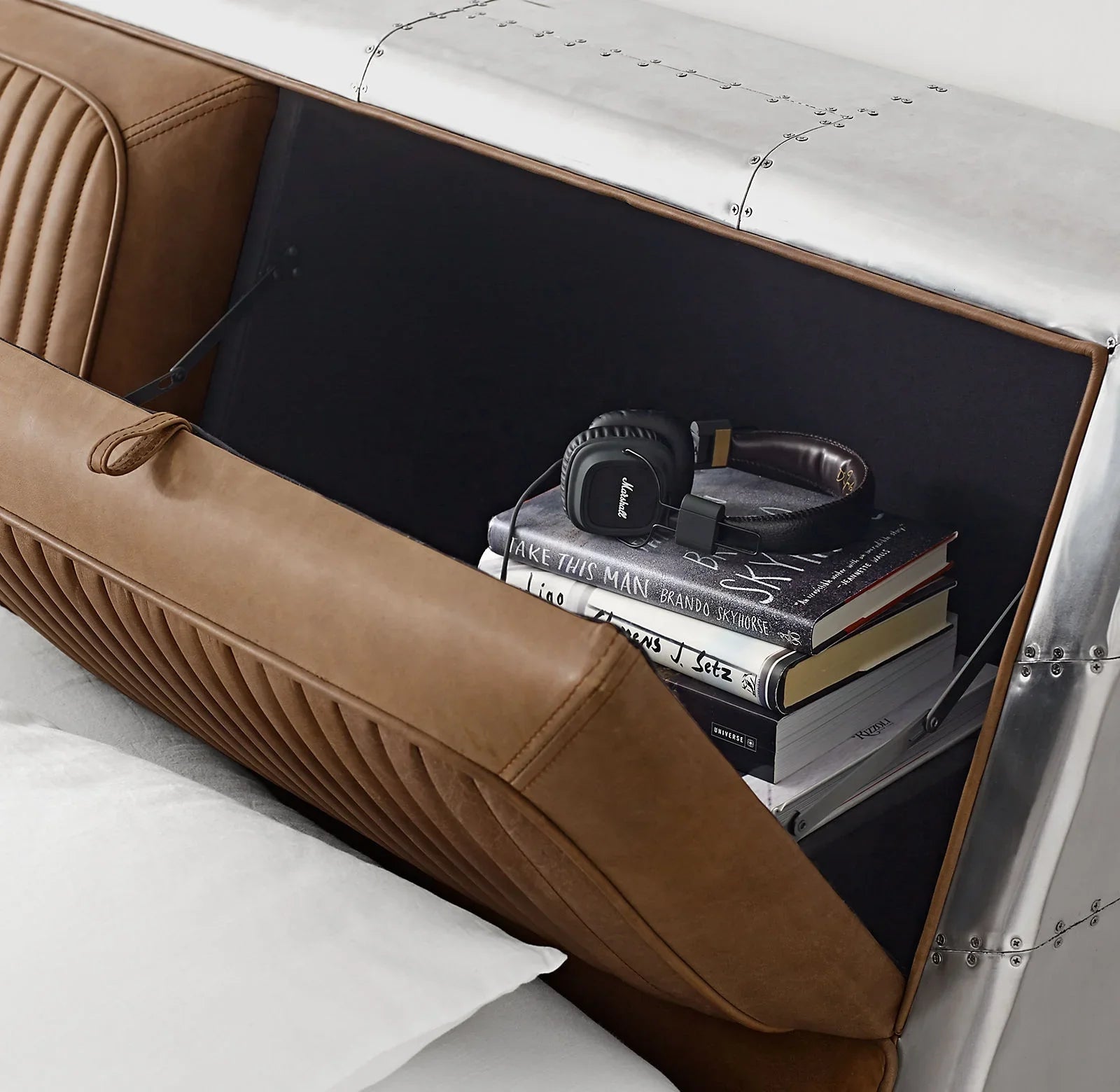 Aviator Bed – Tufted Leather – Aluminum – Sassanid Statement | 1600426536318