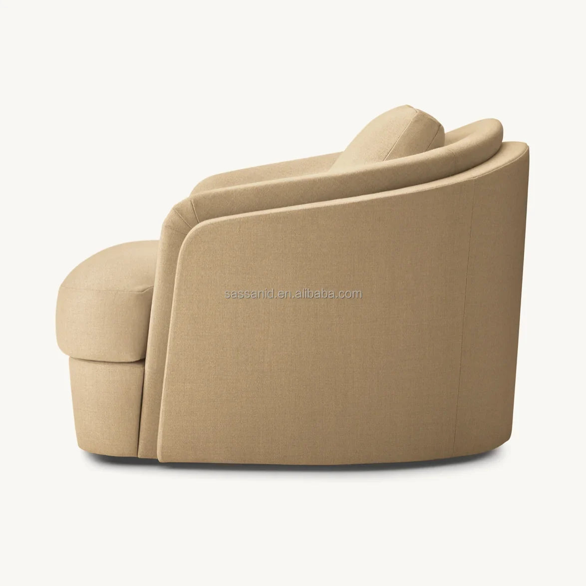 Sculptural Swivel Club Chair – Postmodern Performance Fabric Statement Piece C626