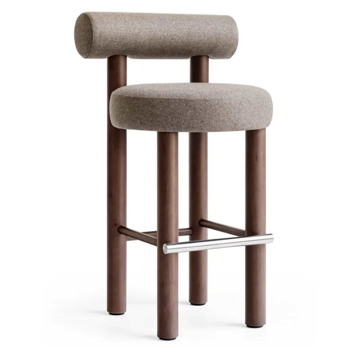 Bauhaus Bar Stool – Oak and Performance Fabric Modern Design Piece