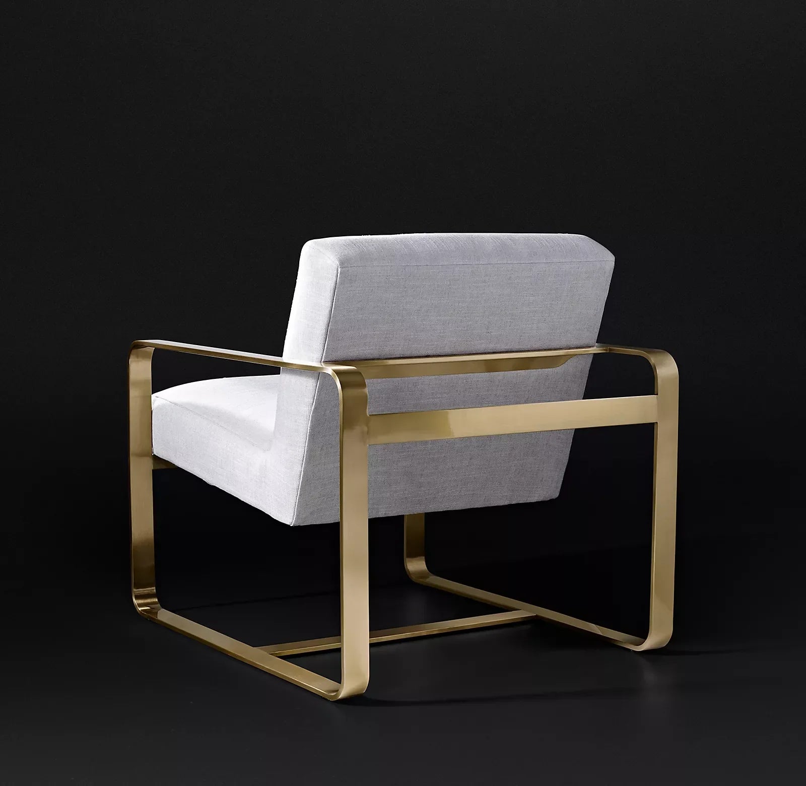 Midcentury Accent Chair – Floating Raked Seat Ribbon Frame | 1600356544339