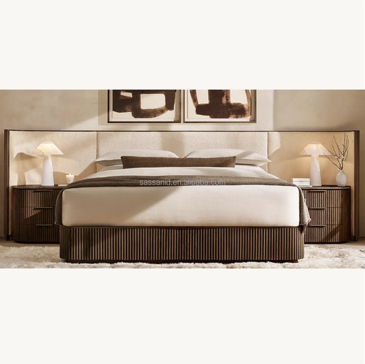 Byron Extended Shelter Bed – Contemporary Upholstered Platform in Oak