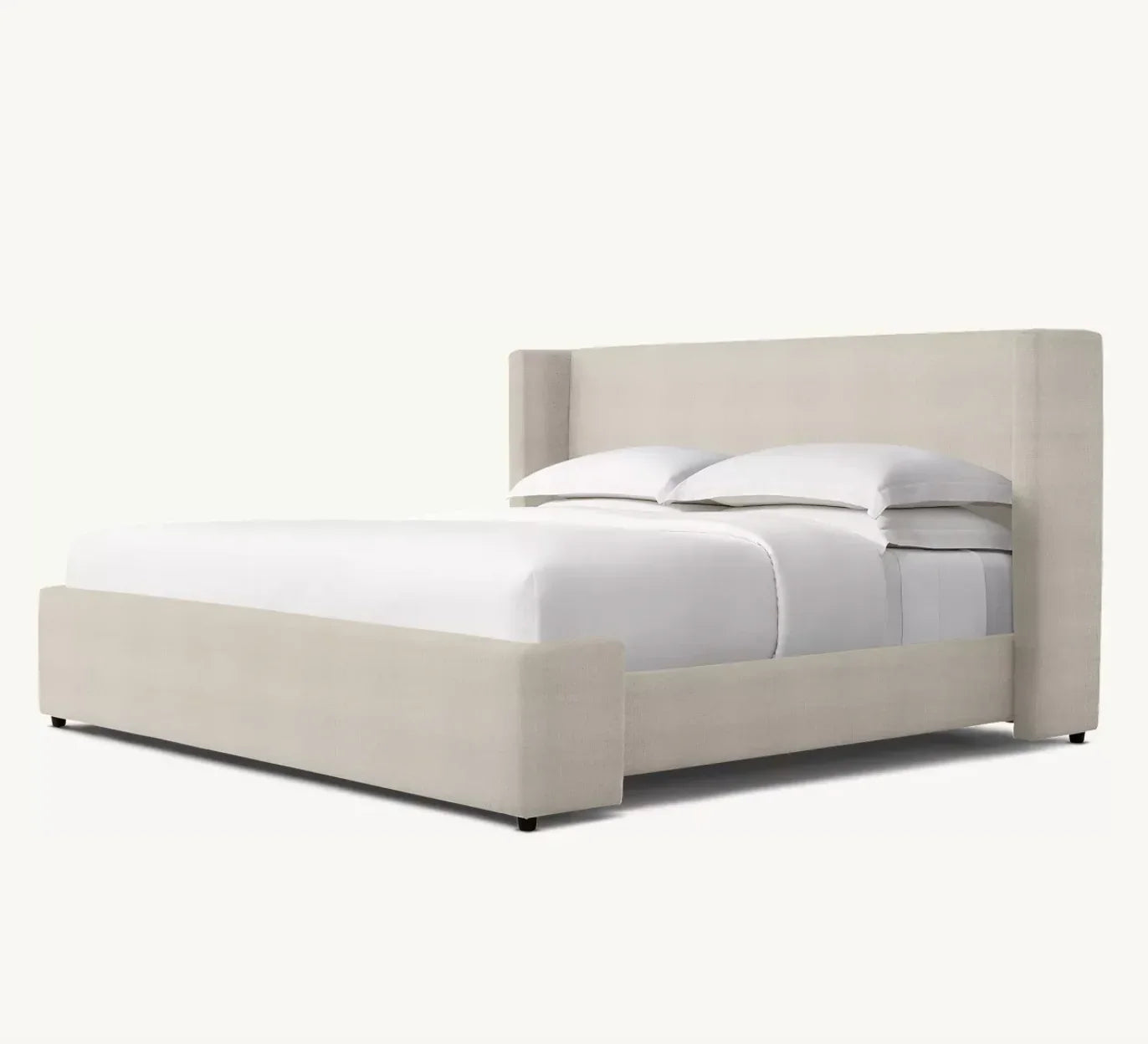 Shelter Bed – Postmodern Sculptural Sand Belgian Linen Arlen Statement Piece | 1601364420510