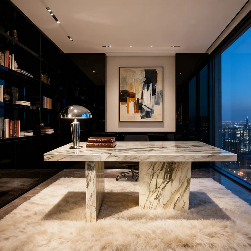 Modern Minimalist Marble Coffee Table Elegant Luxury Italian Style for Villa