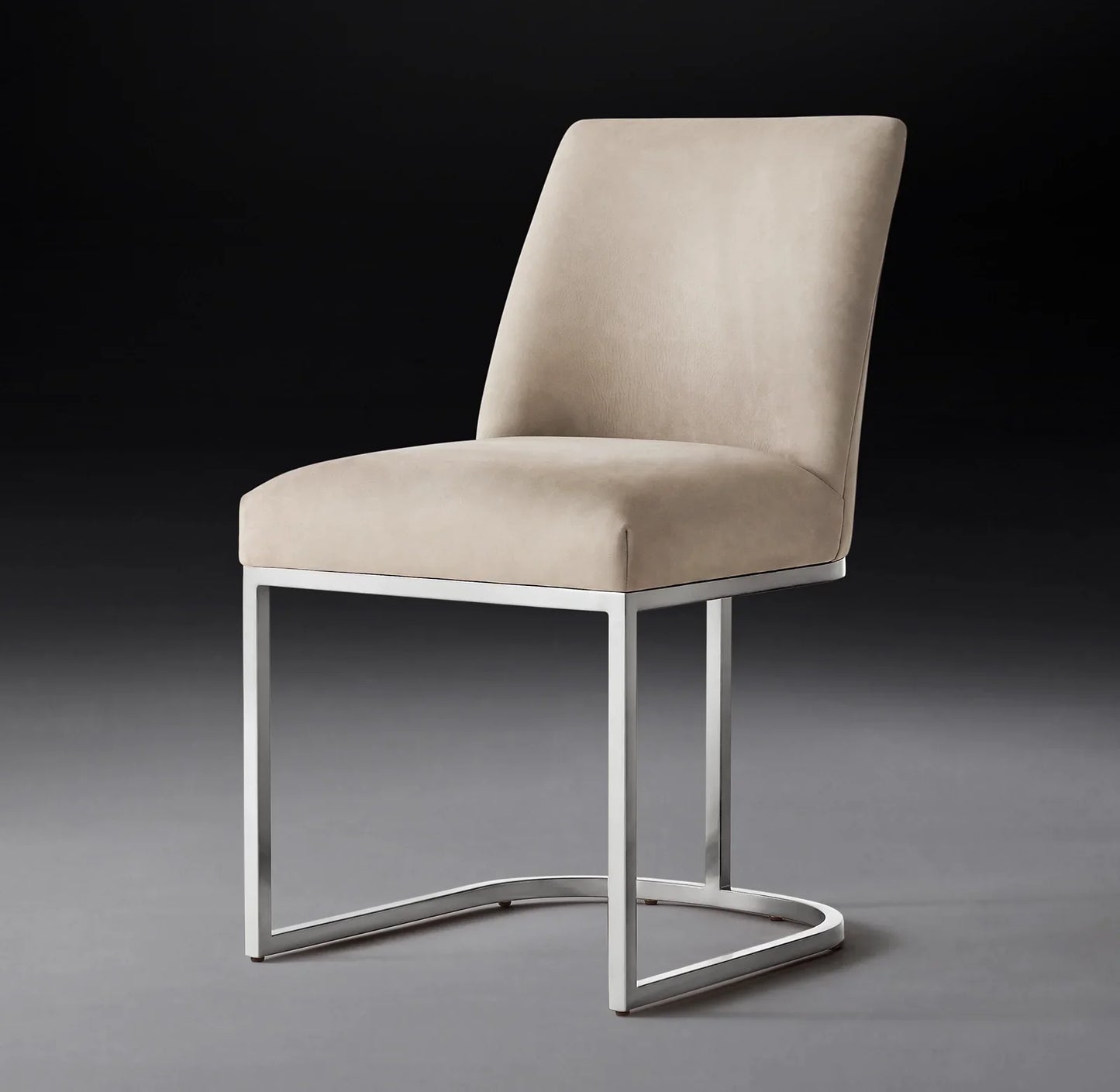 Emery Curved Back Dining Chair – Solid Oak & Leather Midcentury Statement Piece