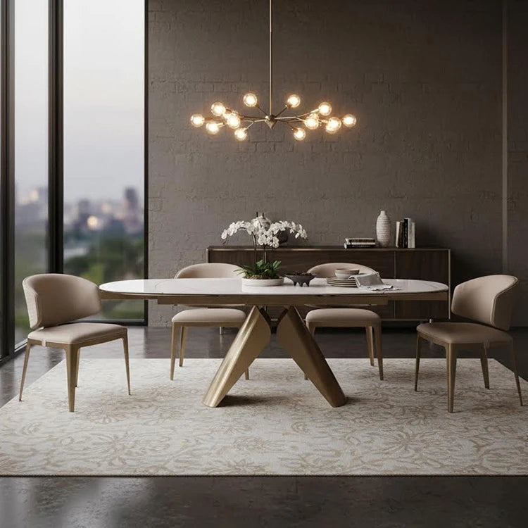 Luxury 1601726424487 Sintered Stone Extendable Dining Table Modern Italian Style for Villa