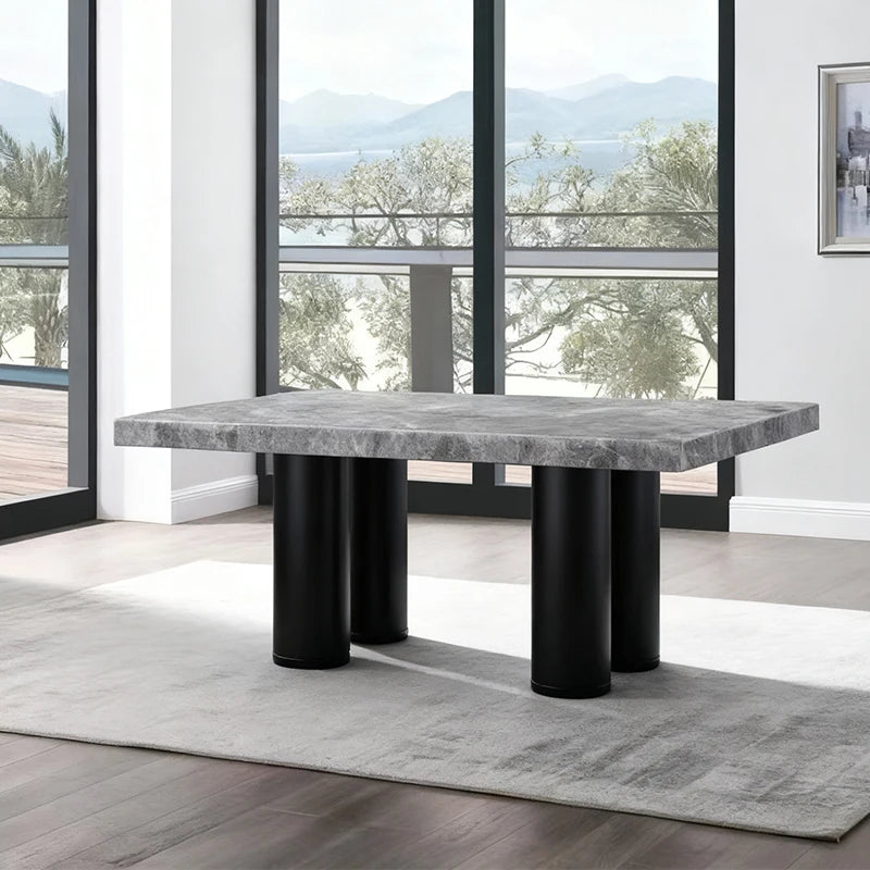 Luxury Rectangle Marble Dining Table Modern Italian Style for Villa