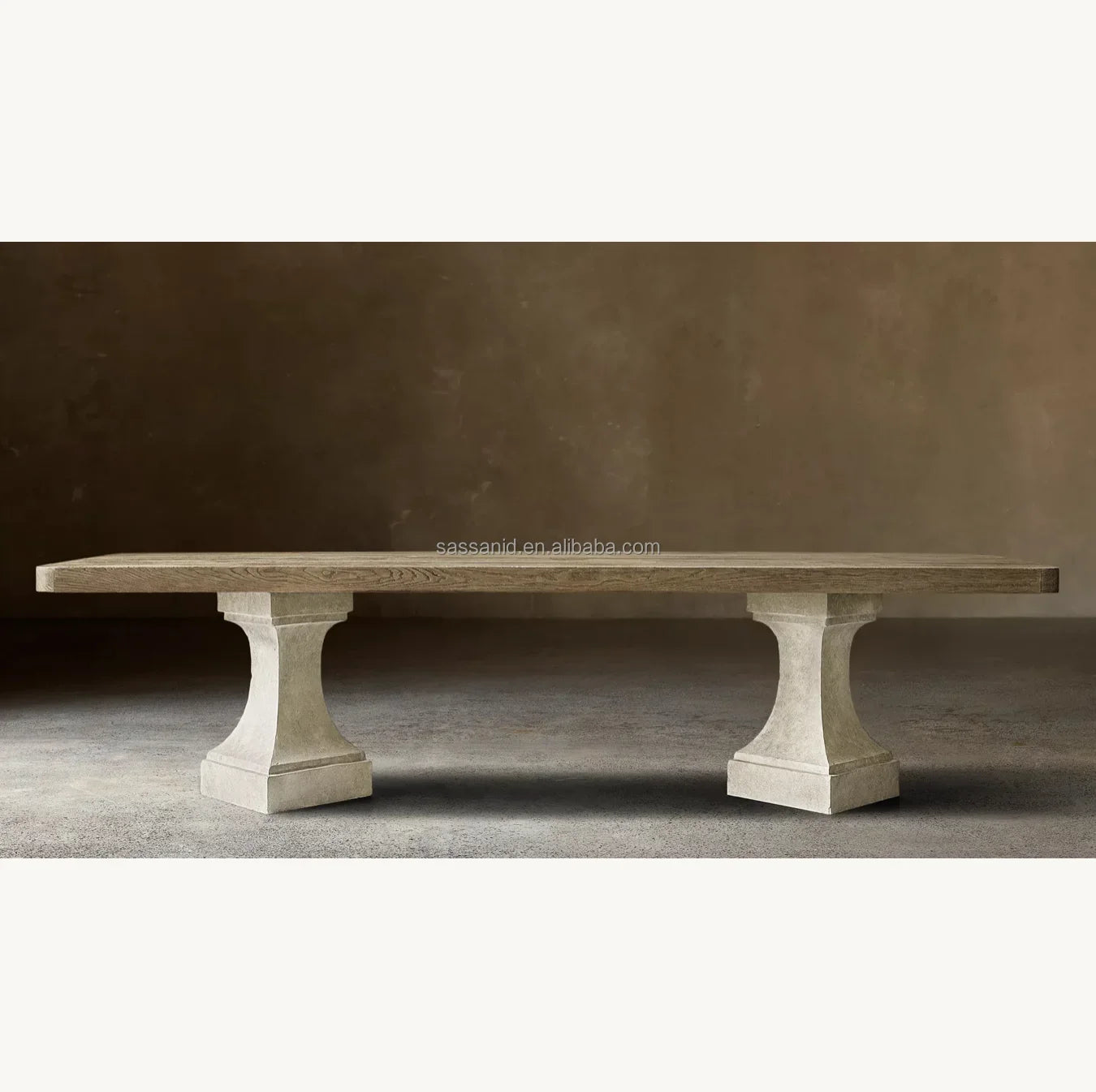 Dining Table Diamond – Solid Wood & Forged Brass European Designer Contemporary