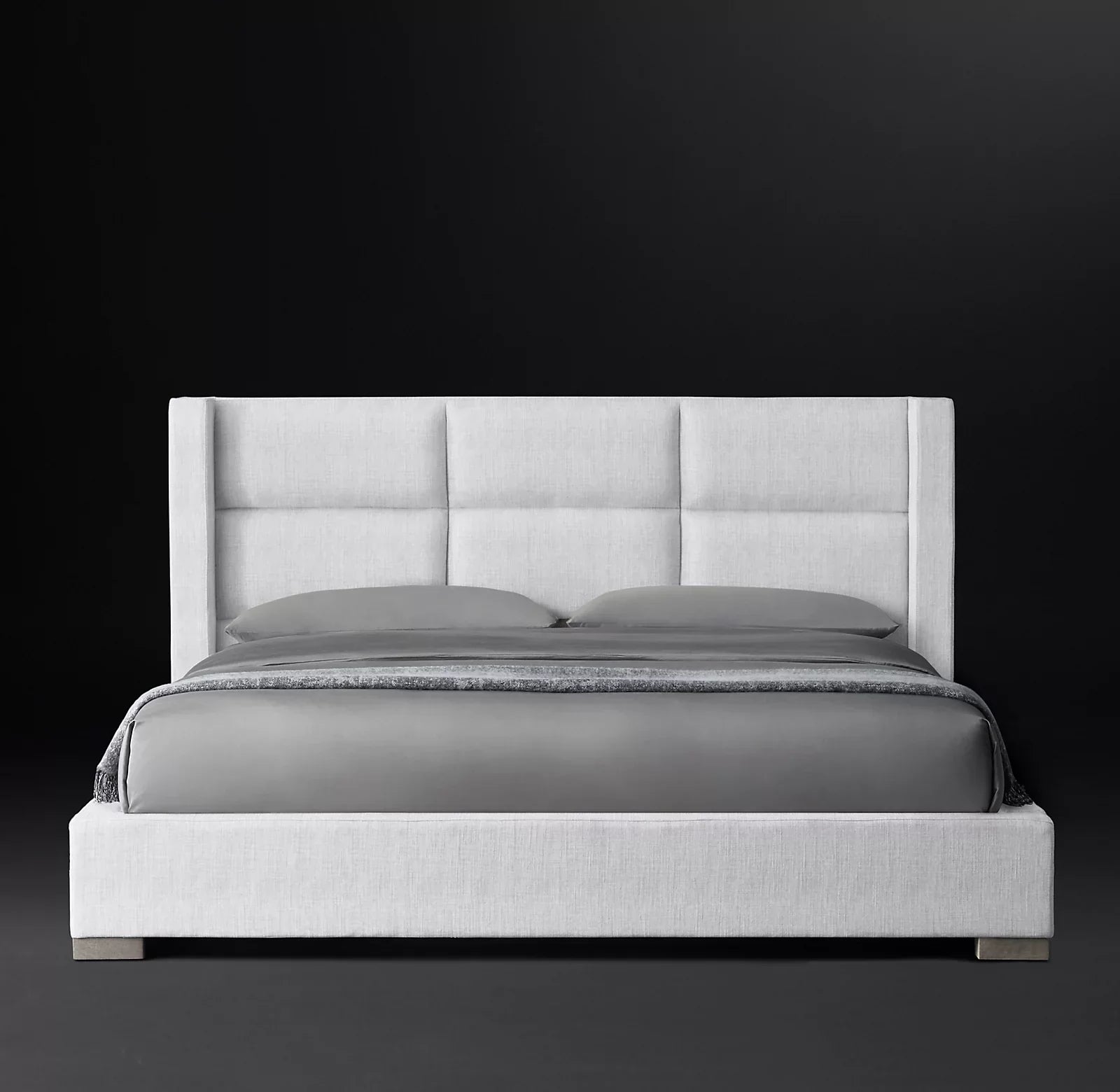 Modernist Shelter Platform Bed – Luxury Oak and Fabric Statement Piece