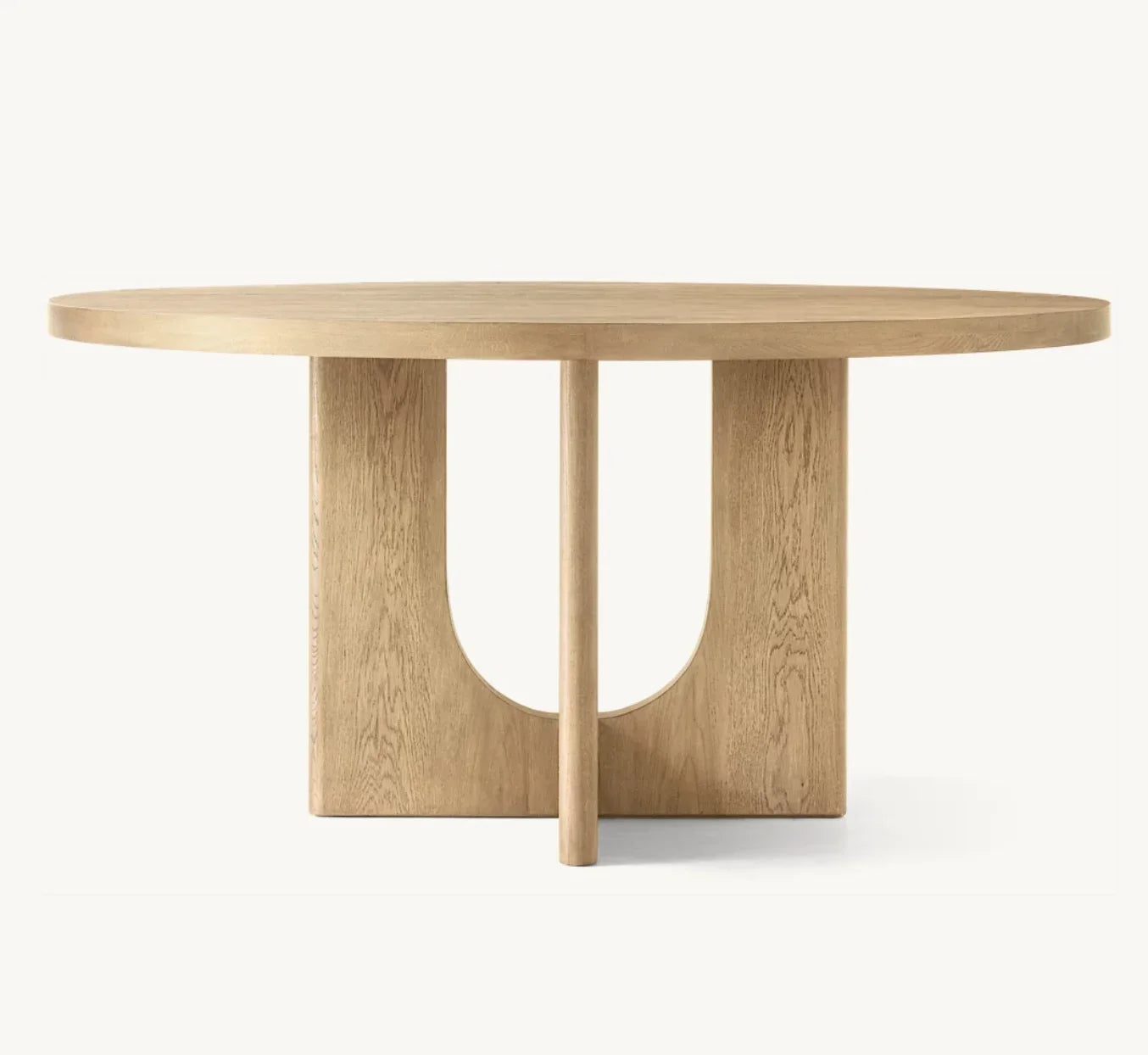 Contemporary French Design Round Dining Table – Solid Wood Statement Piece