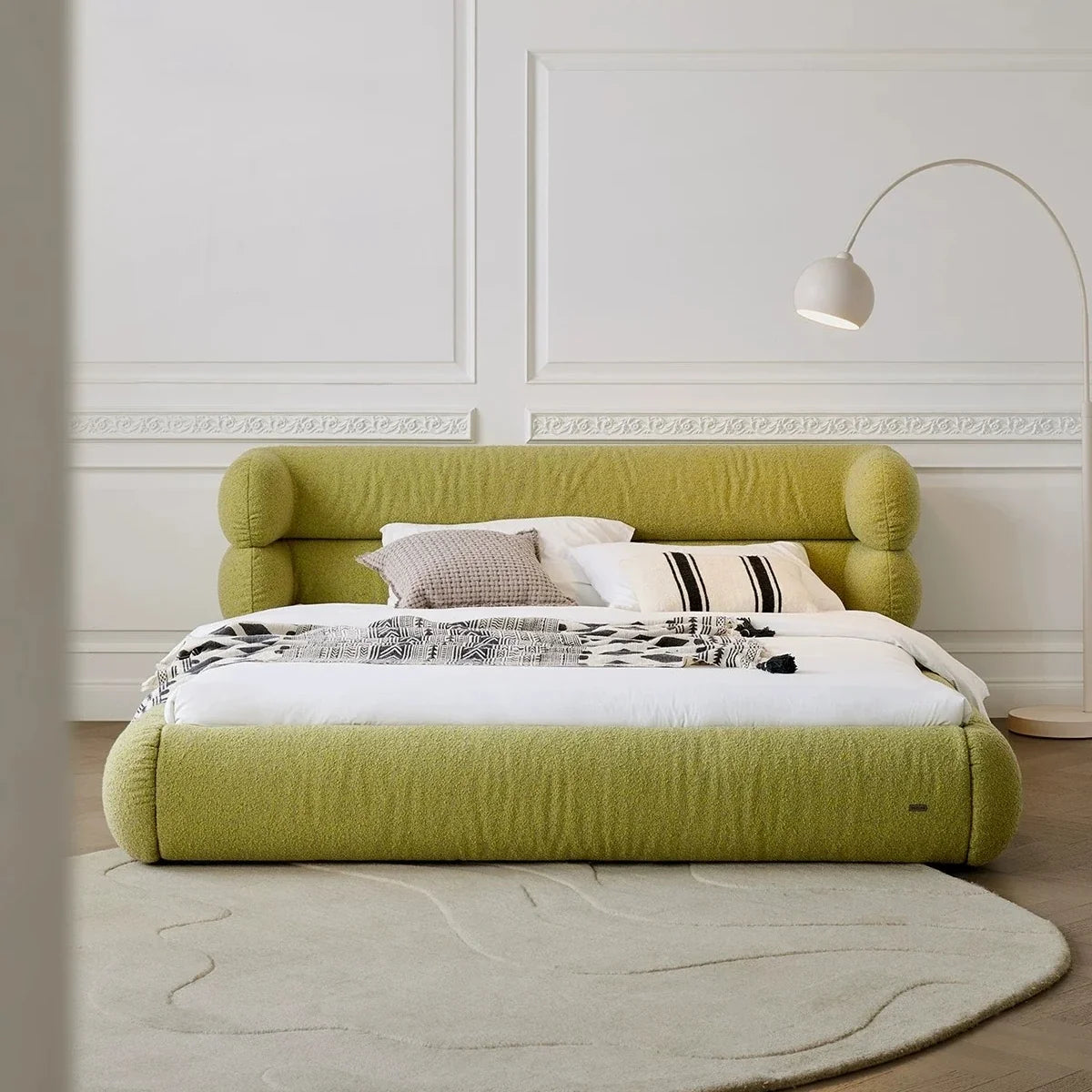 Modern Minimalist Upholstered Bed – Fabric Statement Piece | 26-216