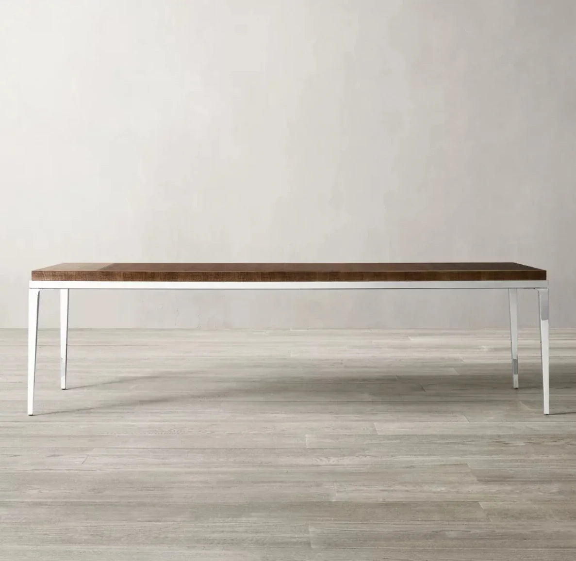 Minimalist Marble Dining Table – Polished Steel Statement | 1601042355493