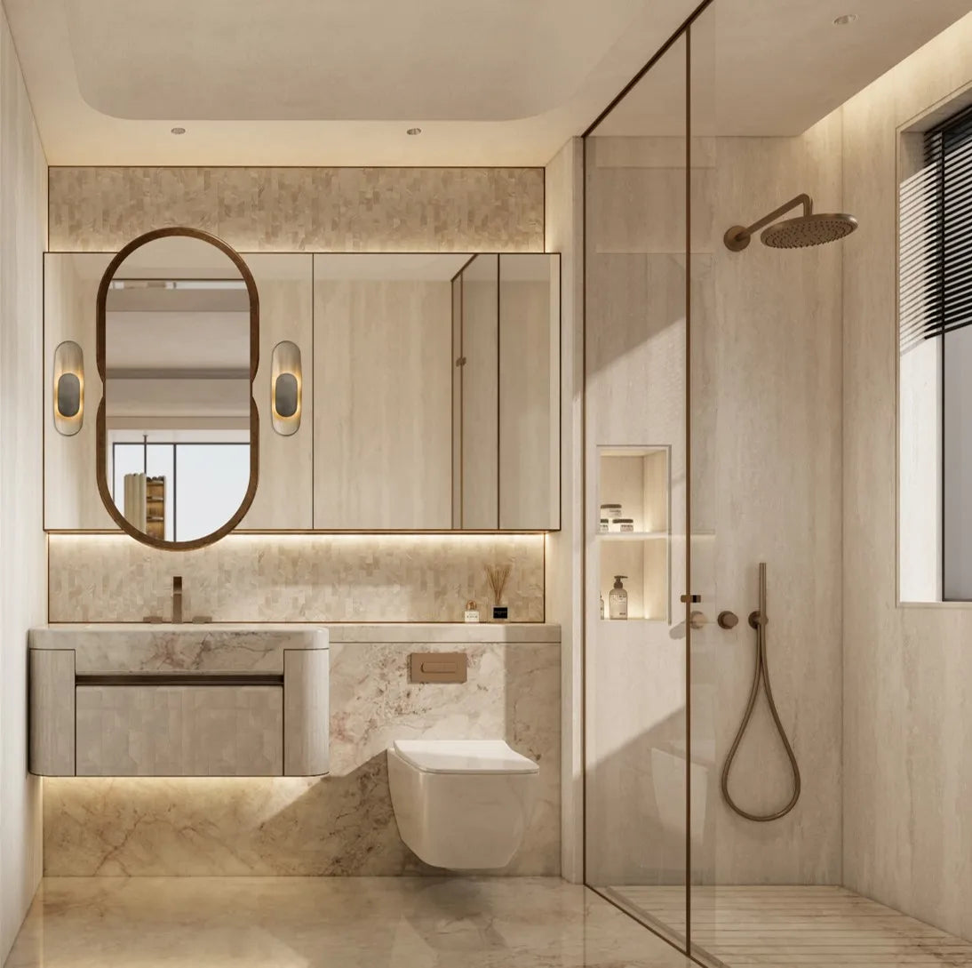 Wall Mounted Bathroom Vanity Set with LED Mirror 80cm