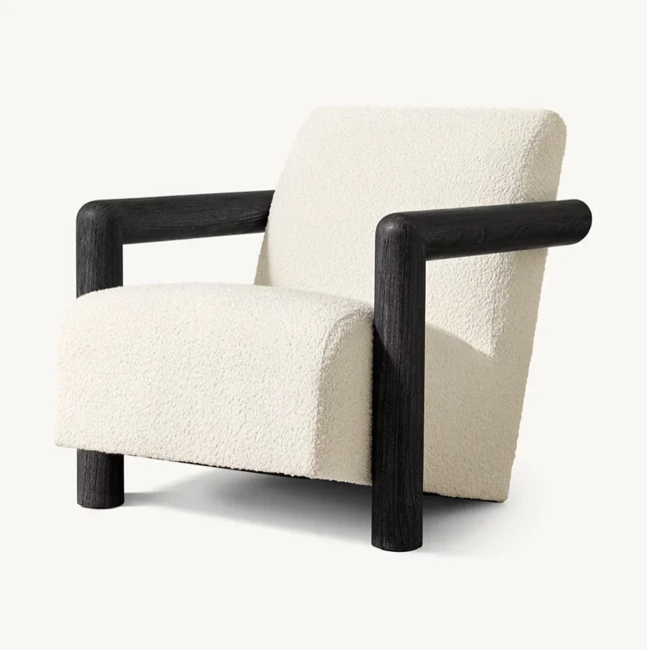 Ford Lounge Chair – Sculptural Oak Frame with Bouclé Upholstery by Re Home