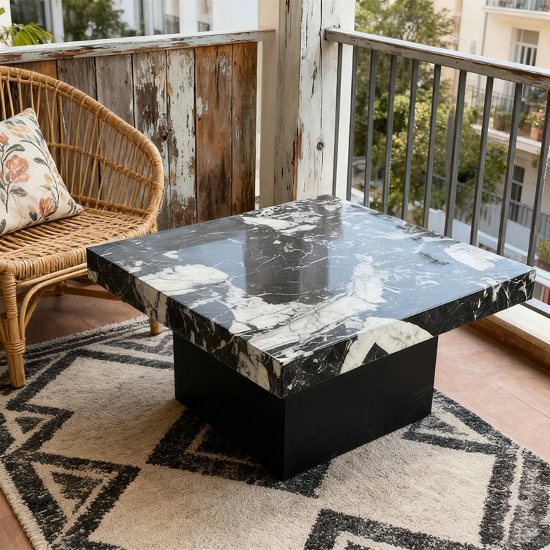 Luxury Square Marble Coffee Table Modern Italian Style for Villa