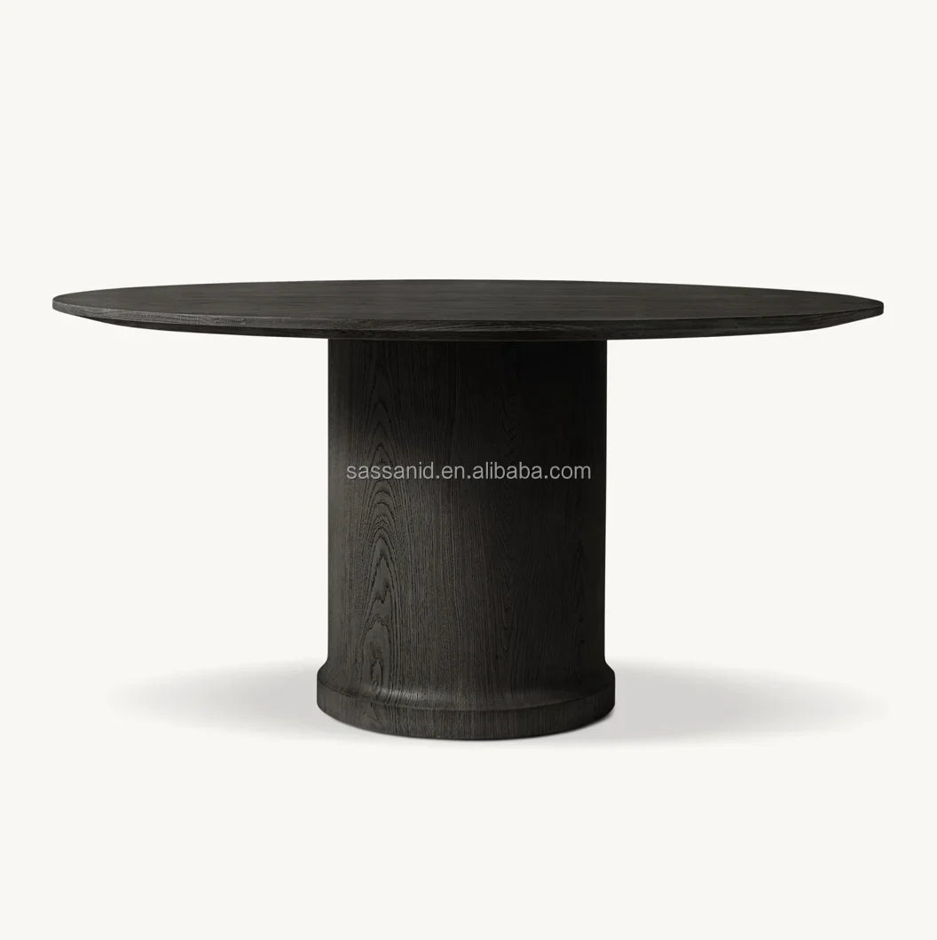 Italian Designer Round Dining Table – Solid Oak Baron Statement Piece
