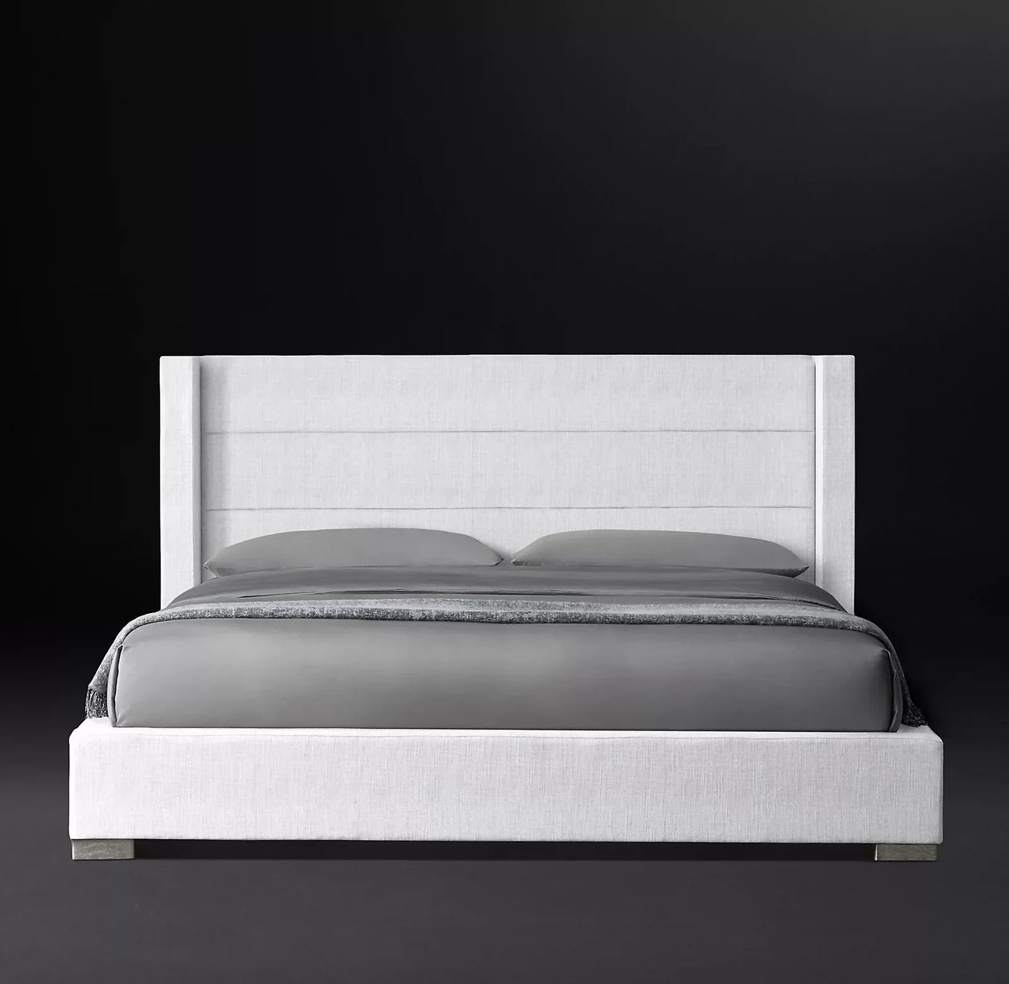 Modernist Shelter Platform Bed – Luxury Oak and Fabric Statement Piece