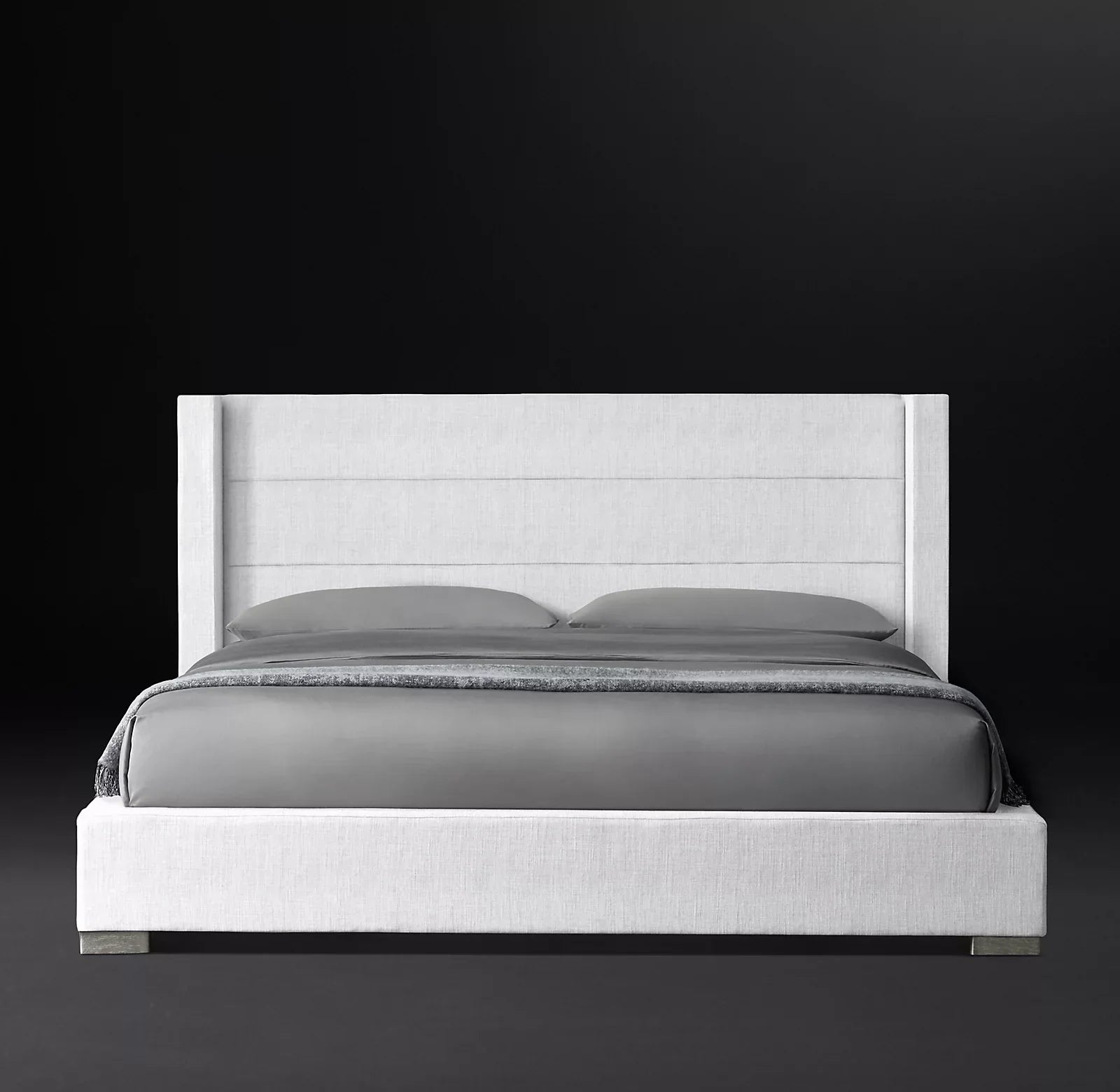 Modernist Shelter Platform Bed – Luxury Oak and Fabric Statement Piece