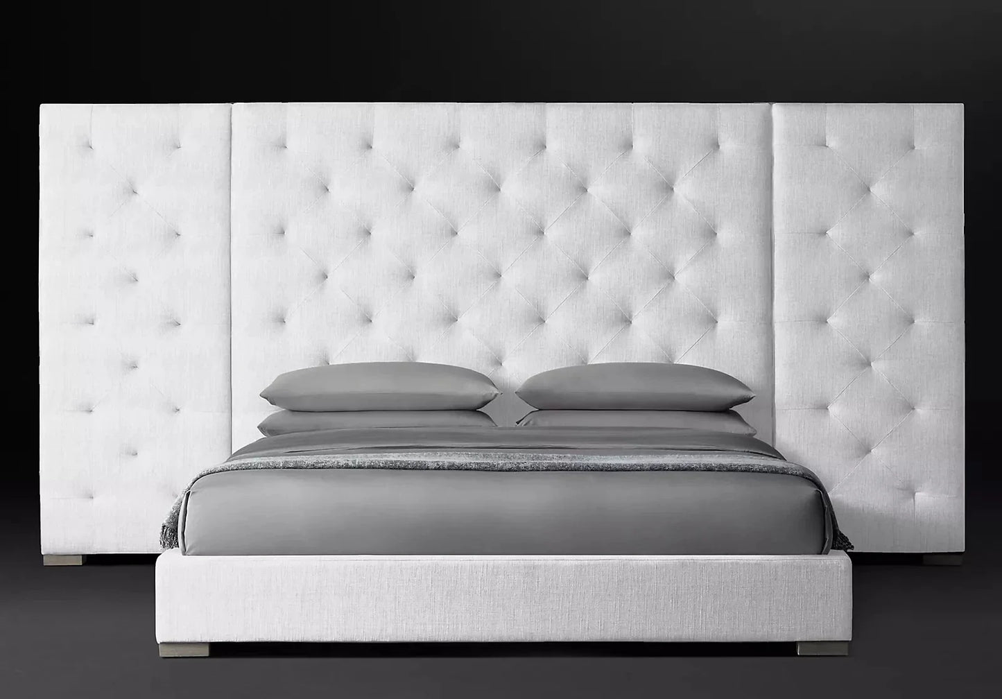 Sculptural Platform Bed – Performance Texture Fabric Upholstered Statement Piece