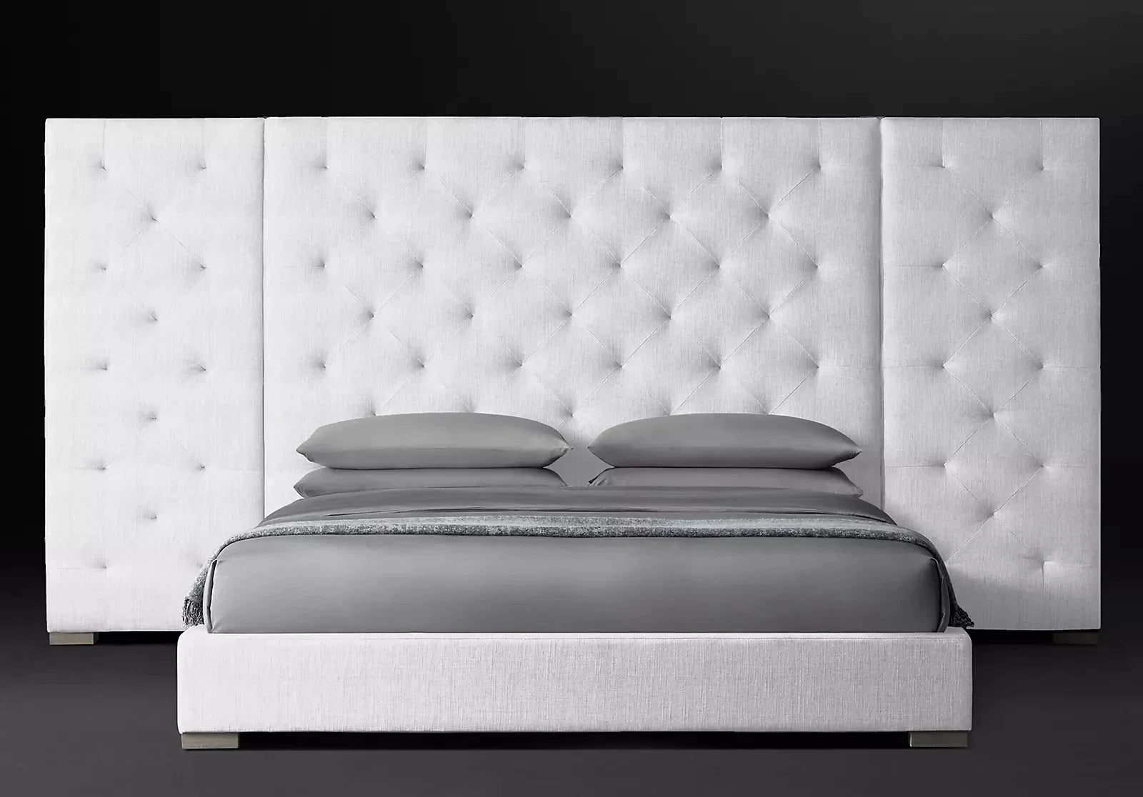 Sculptural Platform Bed – Performance Texture Fabric Upholstered Statement Piece
