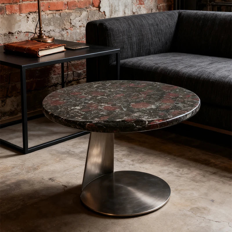 Luxury Round Marble Coffee Table Modern Italian Style for Villa