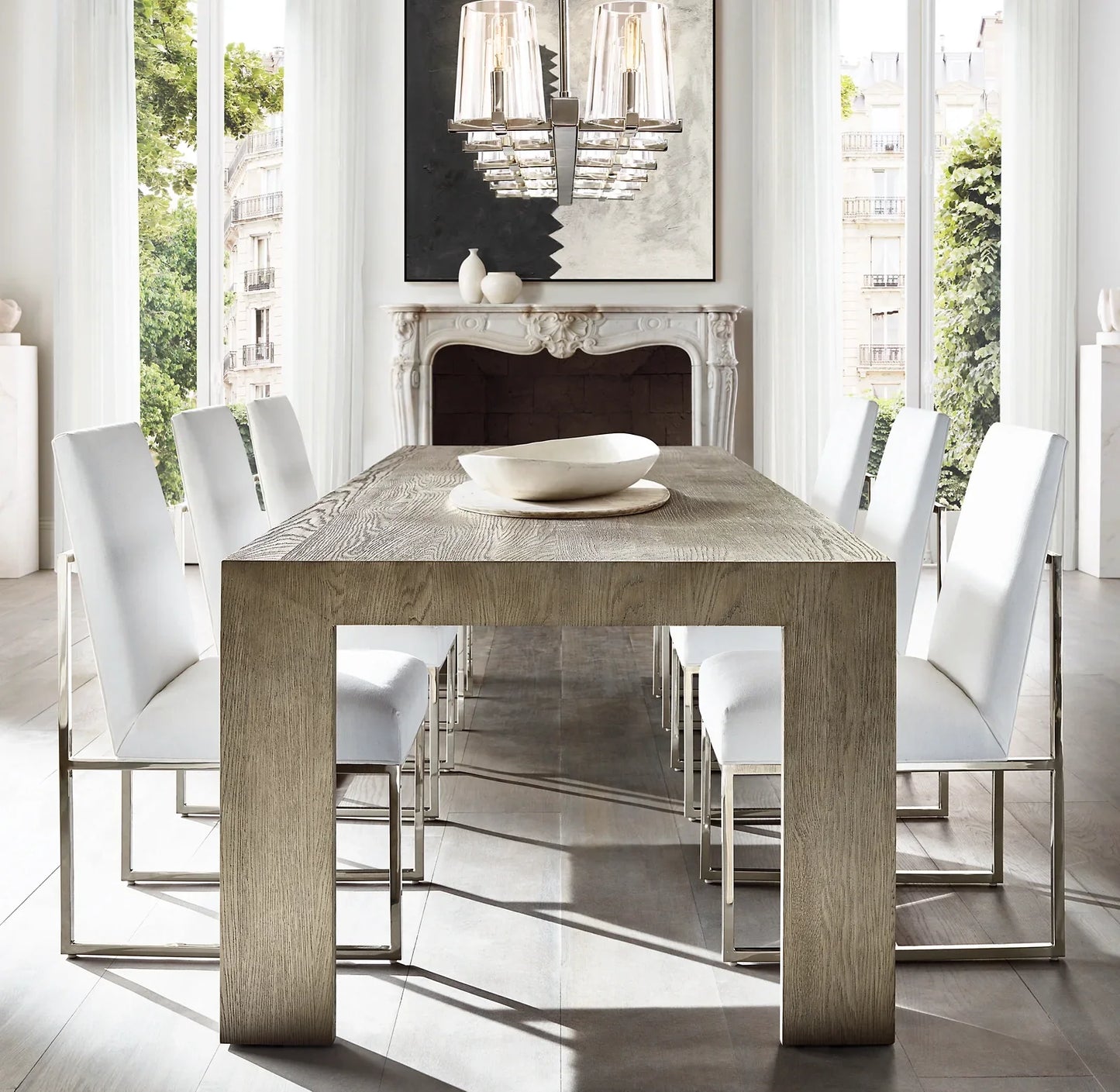 Rectangular Dining Table – Postmodern Solid Oak – Re Home Designer Statement Piece