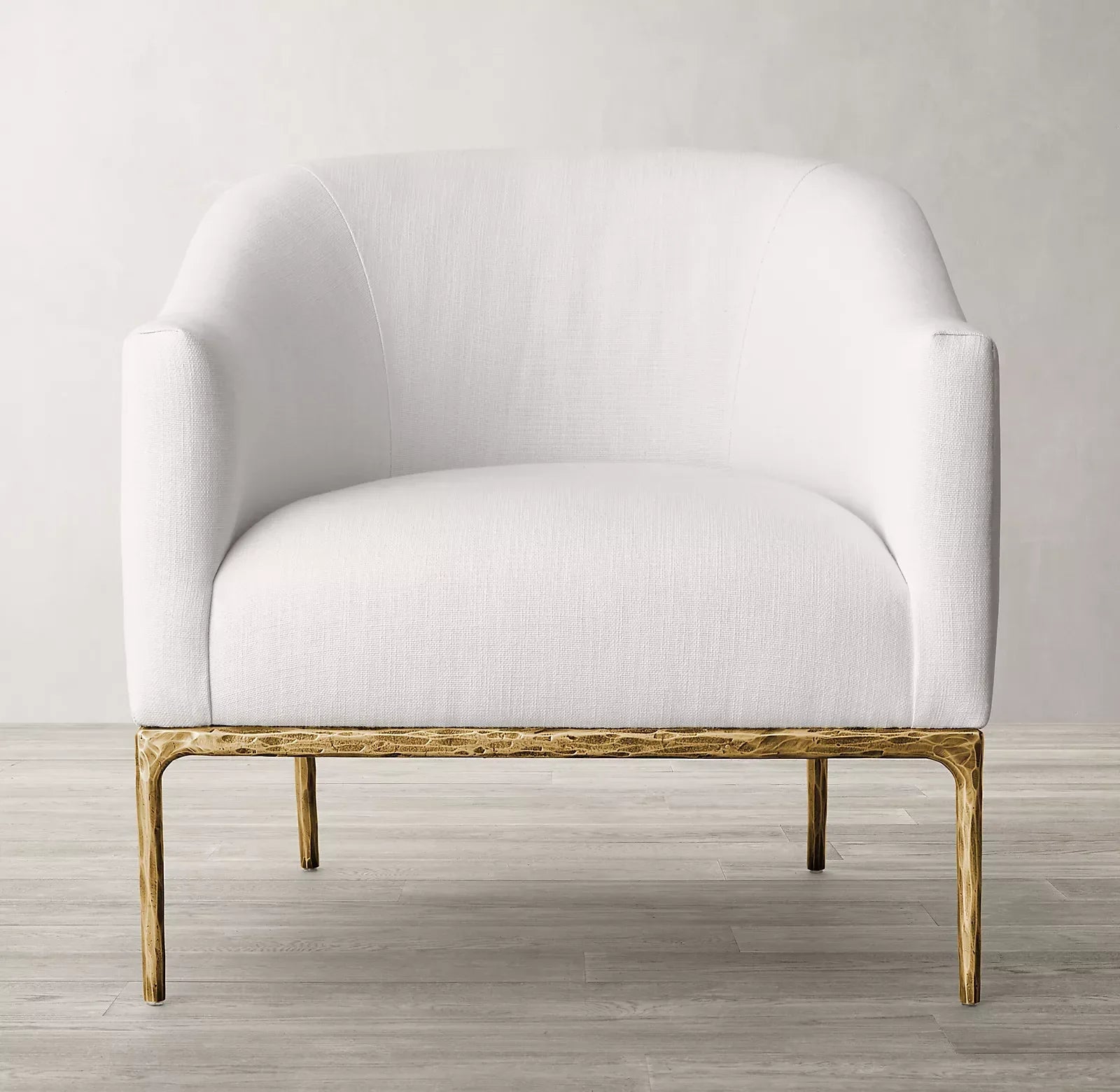 Barrelback Slope Arm Chair – Hand Forged Metal European Artisan Statement Piece