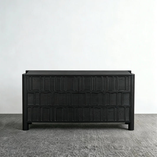 French Vintage Dressing Table – 6-Drawer Solid Birch Console – Elegant Bedroom Statement Piece | 111
