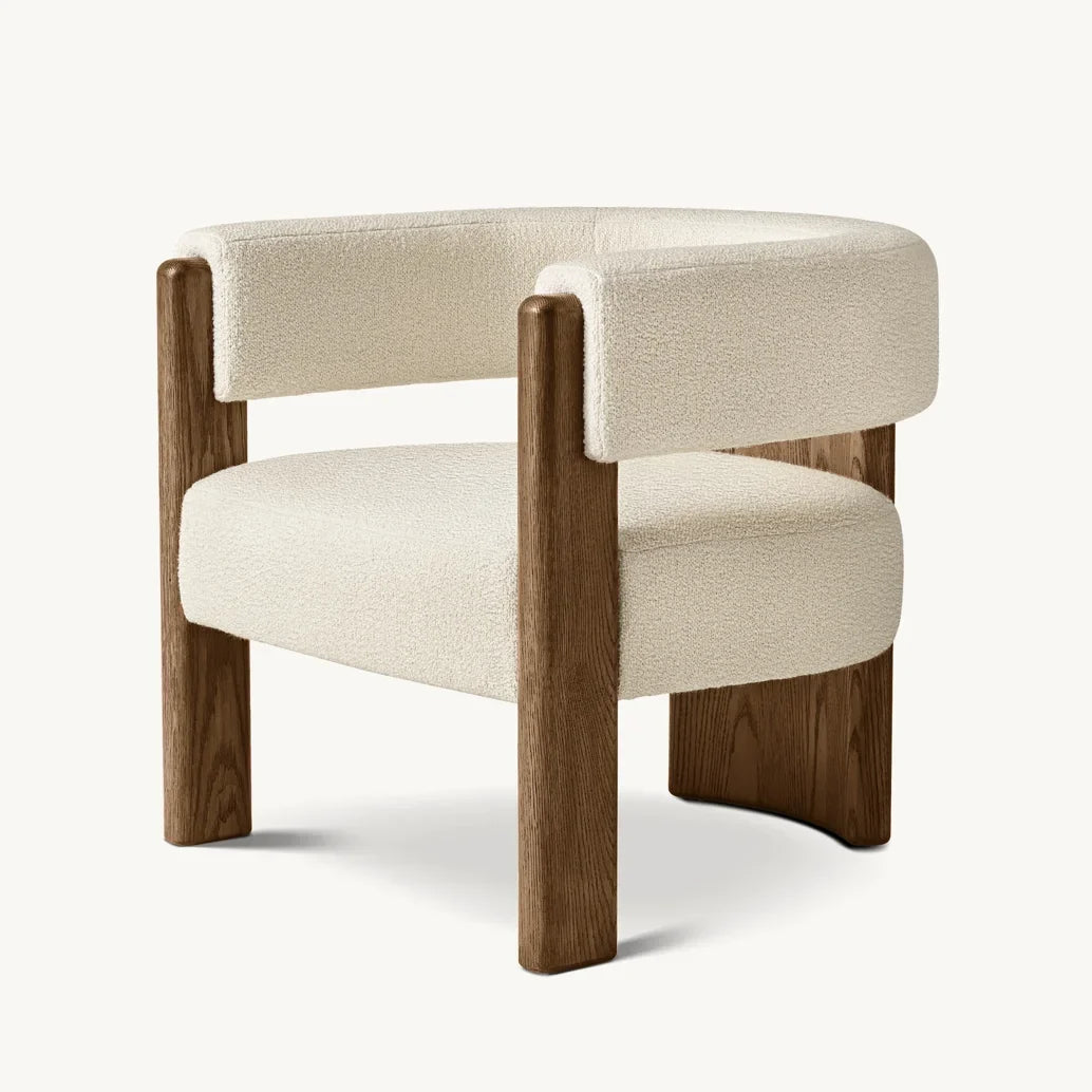 Lido Midcentury Accent Chair – Solid Oak Minimalist Statement Piece