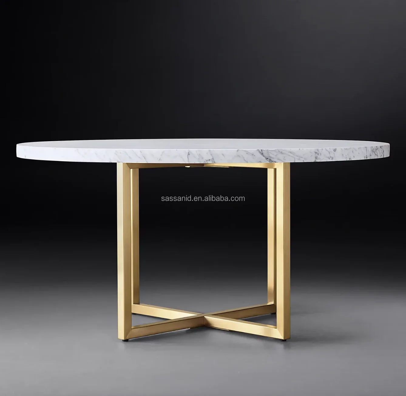 Italian Carrara Marble Round Dining Table – Sassanid Design Statement Piece