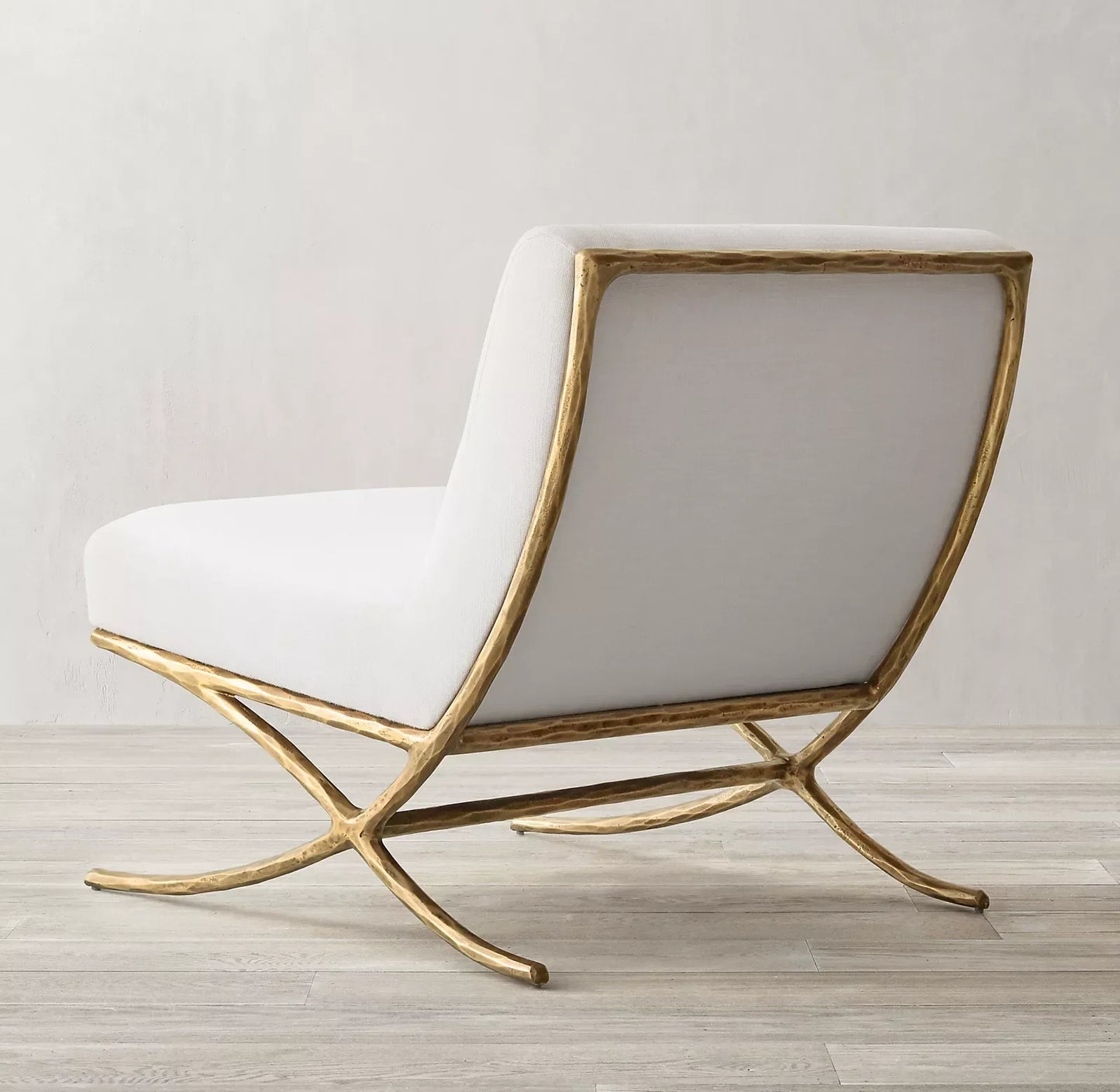 Hand-Forged Metal X-Base Slipper Chair – Luxury Statement Accent Piece