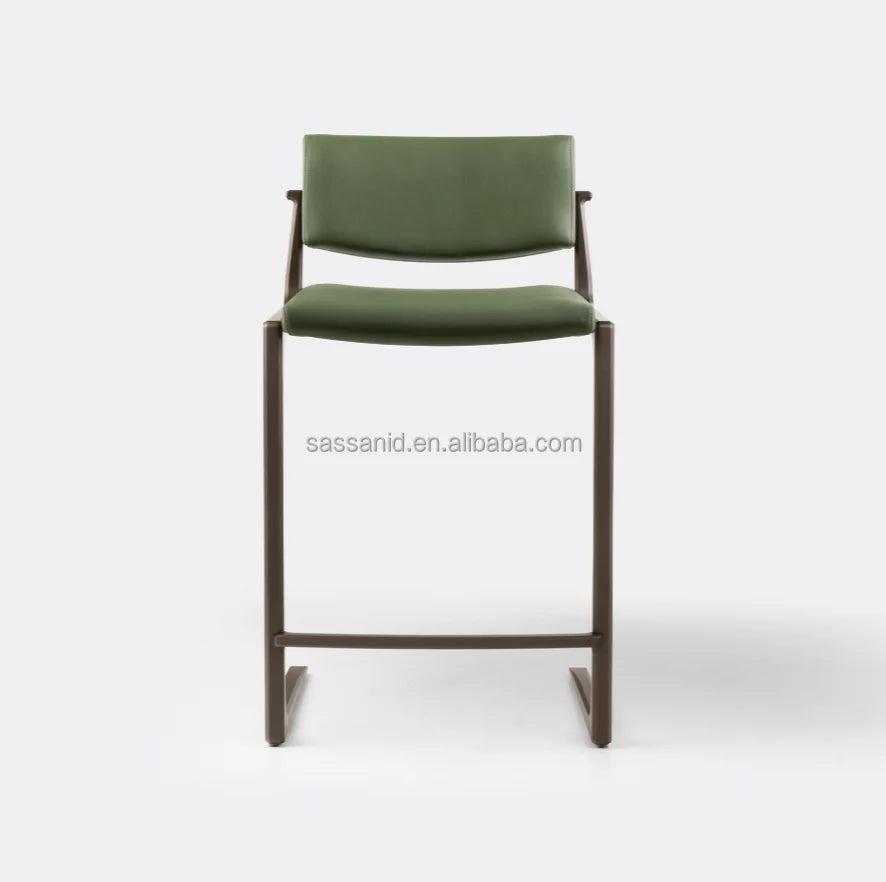 Contemporary Leather Counter Stool – Shadow Design Oak Statement Piece