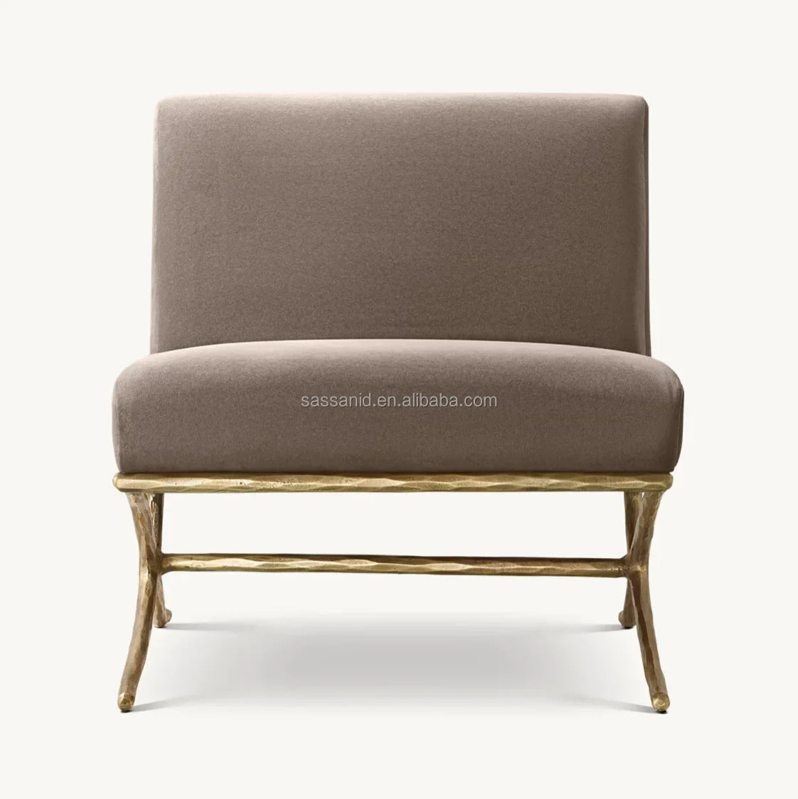 Thaddeus Slipper Chair – X-Base Forged Brass Luxury Modern Piece | 1601700703778