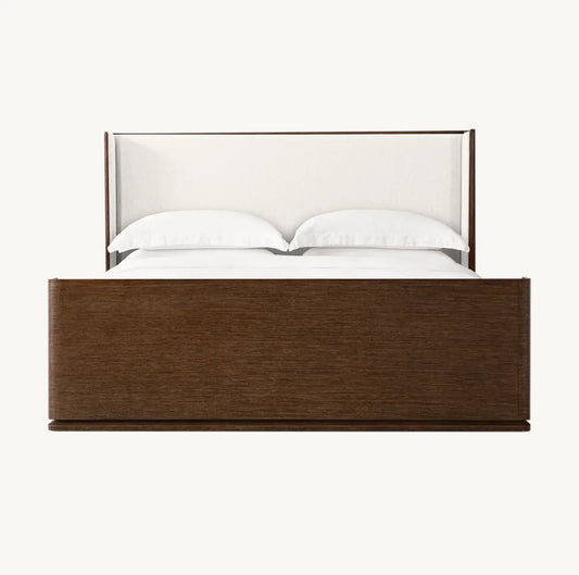 Shelter Bed with Upholstered Panel – Brushed Oak Re Home Modernist Piece