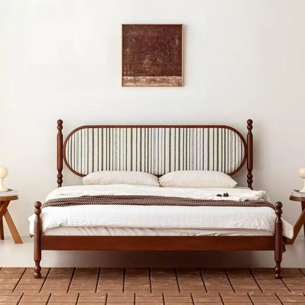 Luxury YZ-C305 Solid Wood Bed Frame Modern Italian Style for Villa