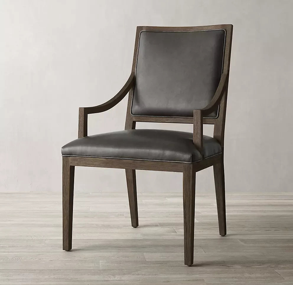 Mid-Century Dining Chair – Solid Oak & Berkshire Leather Statement Piece