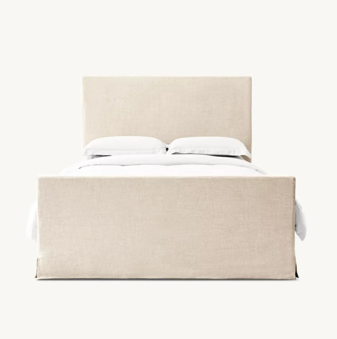 Parsons Slipcovered Bed – Classic American Sand Linen Platform Frame | 82915-445