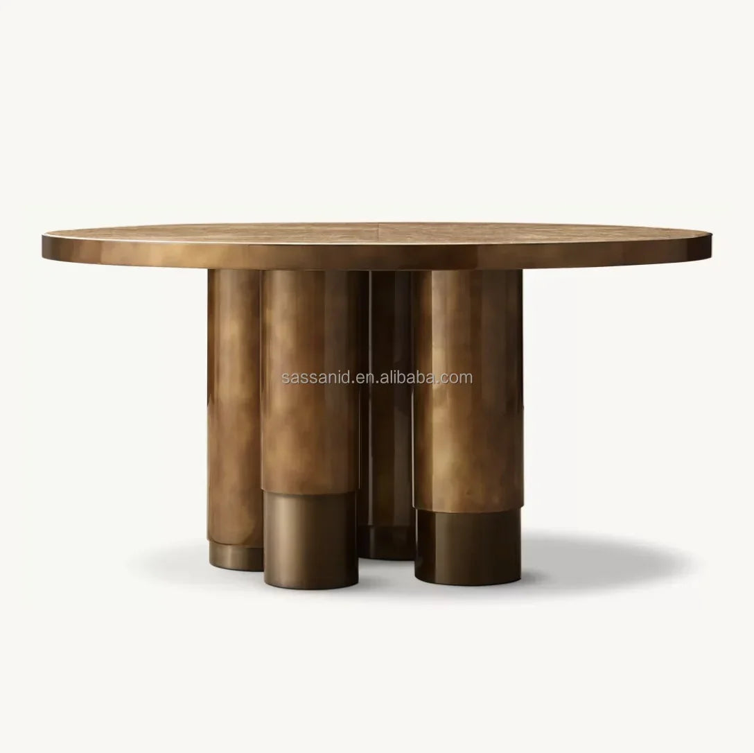 Round Onyx Dining Table – Vintage Patterned Statement Piece