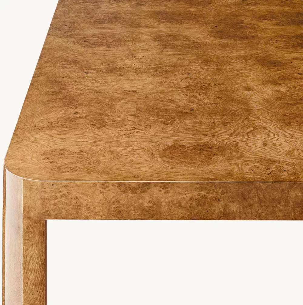 French Art Deco Dining Table – Handcrafted Burl Wood Statement Piece