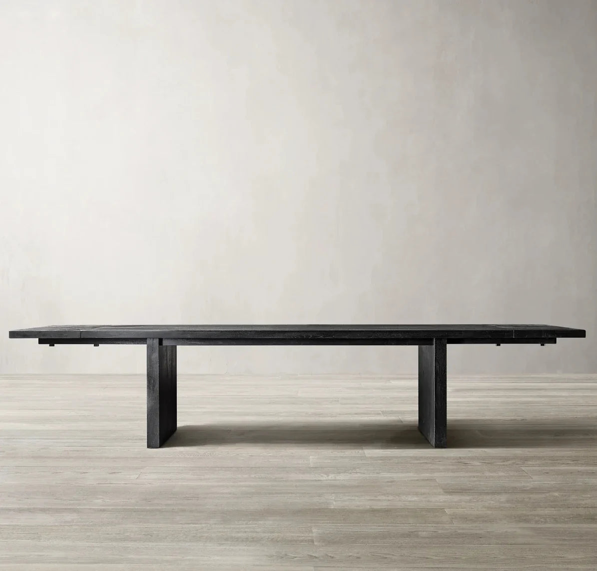Reclaimed Oak Extension Dining Table – Brushed Solid Wood European Design Statement Piece