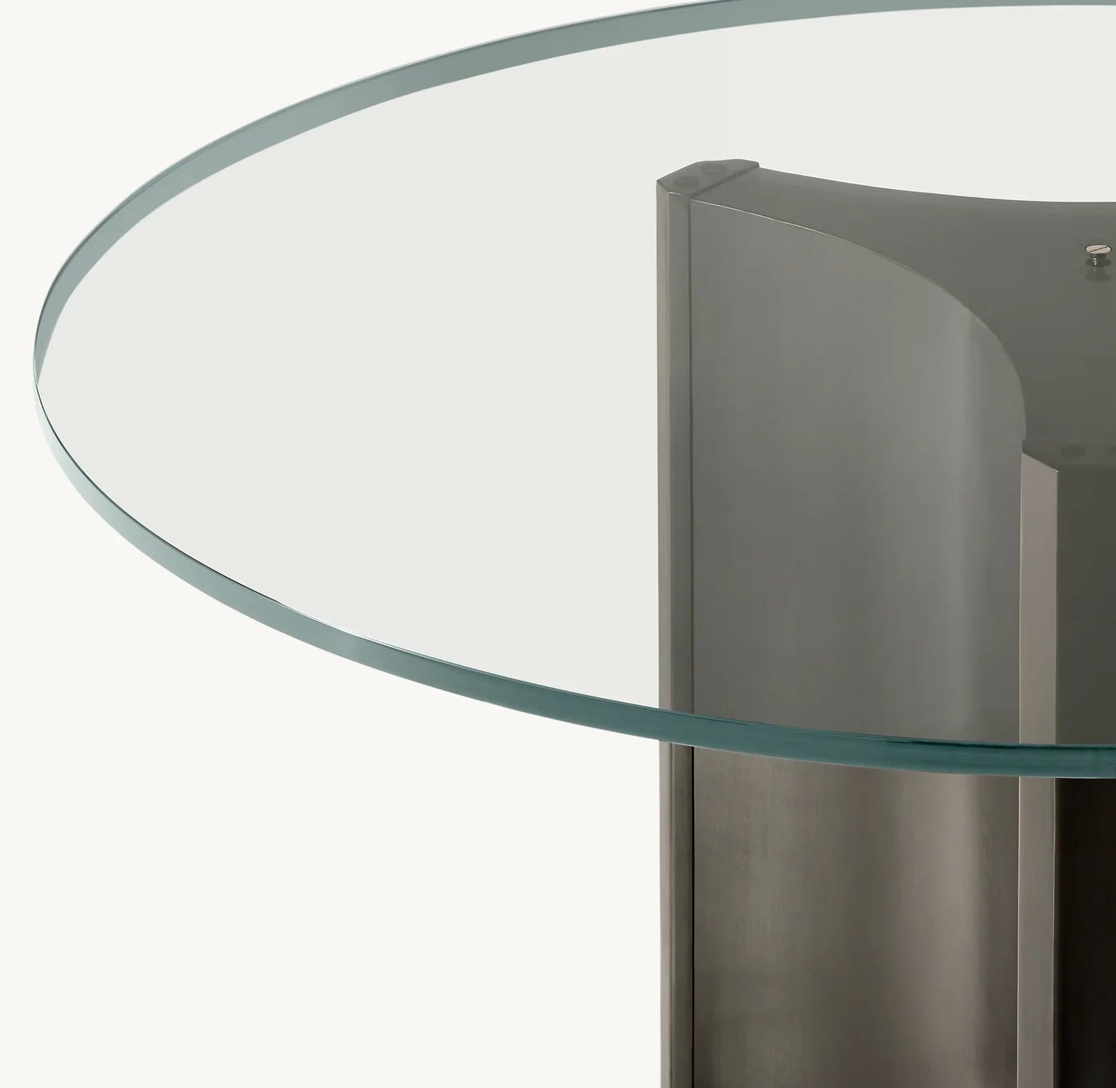 Dalton Round Dining Table – Brushed Steel and Oak Statement Piece