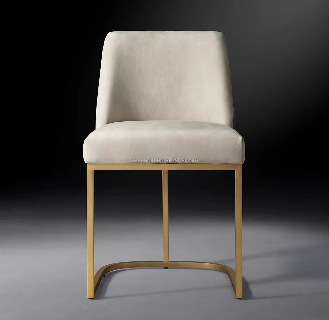 Dining Chair – Emery Curved Back – Leather and Solid Oak Designer Midcentury Modern Piece